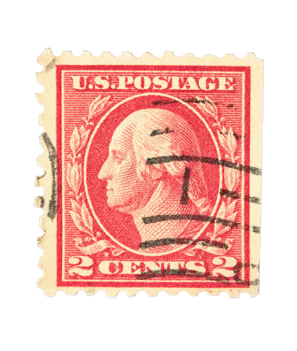 United States 2¢ George Washington Red Example A postage stamp, isolated on transparent background