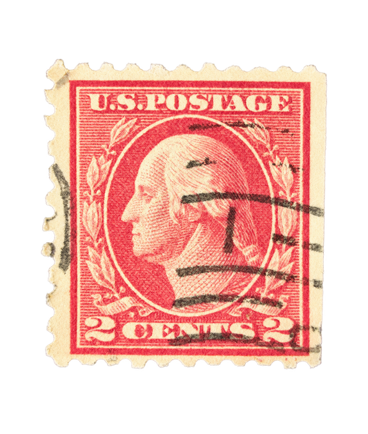 United States 2¢ George Washington Red Example A postage stamp, isolated on transparent background